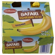 MILBONA (LIDL) FRUIT KING SAFARI SQUEEZERS TO GO- BANANA