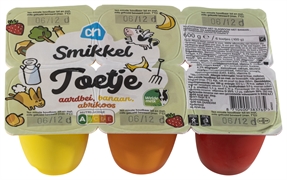 ALBERT HEIJN SMIKKEL TOETJE AARDBEI BANAAN ABRIKOOS