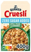 QUAKER CRUESLI ZERO SUGAR ADDED APPLE, PECAN & CINNAMON