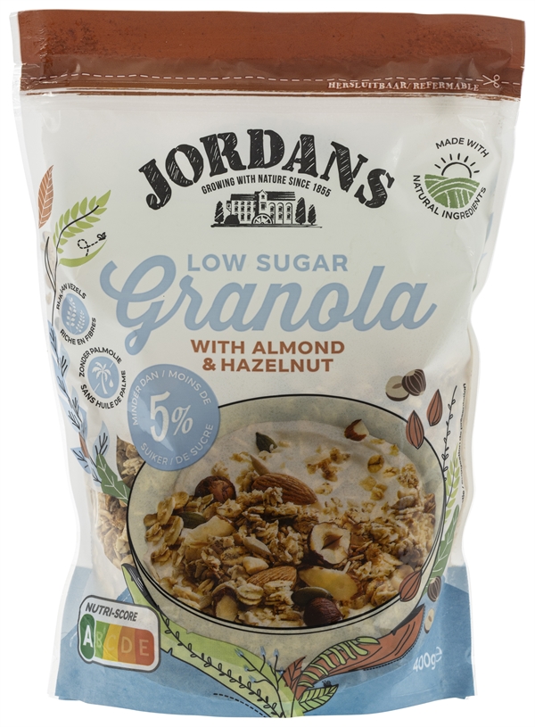 JORDANS LOW SUGAR GRANOLA WITH ALMOND & HAZELNUT test en review