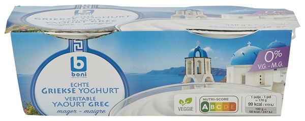 BONI SELECTION (COLRUYT) ECHTE GRIEKSE YOGHURT MAGER: test, prijzen en